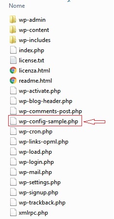 wp config sample - Installare WordPress