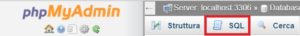 Tab SQL PhpMyAdmin - Sicurezza WordPress