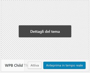 Attiva tema child - Tema child