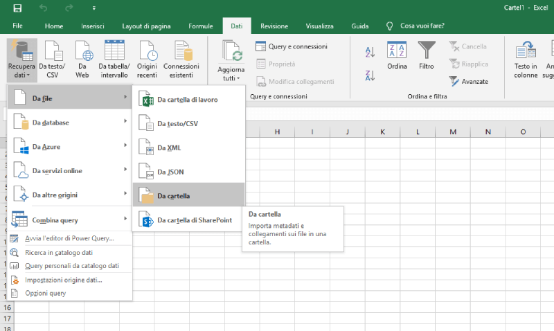 Come stampare un elenco dei file di una cartella - Excel - Comando