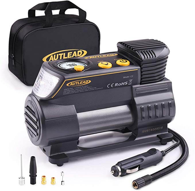 AstroAI Compressore Auto 12 V Aria Portatile Professionale con LED, –