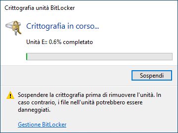 Chiavetta USB criptata - Crittografando