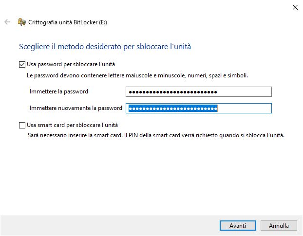 password chiavetta usb - Password